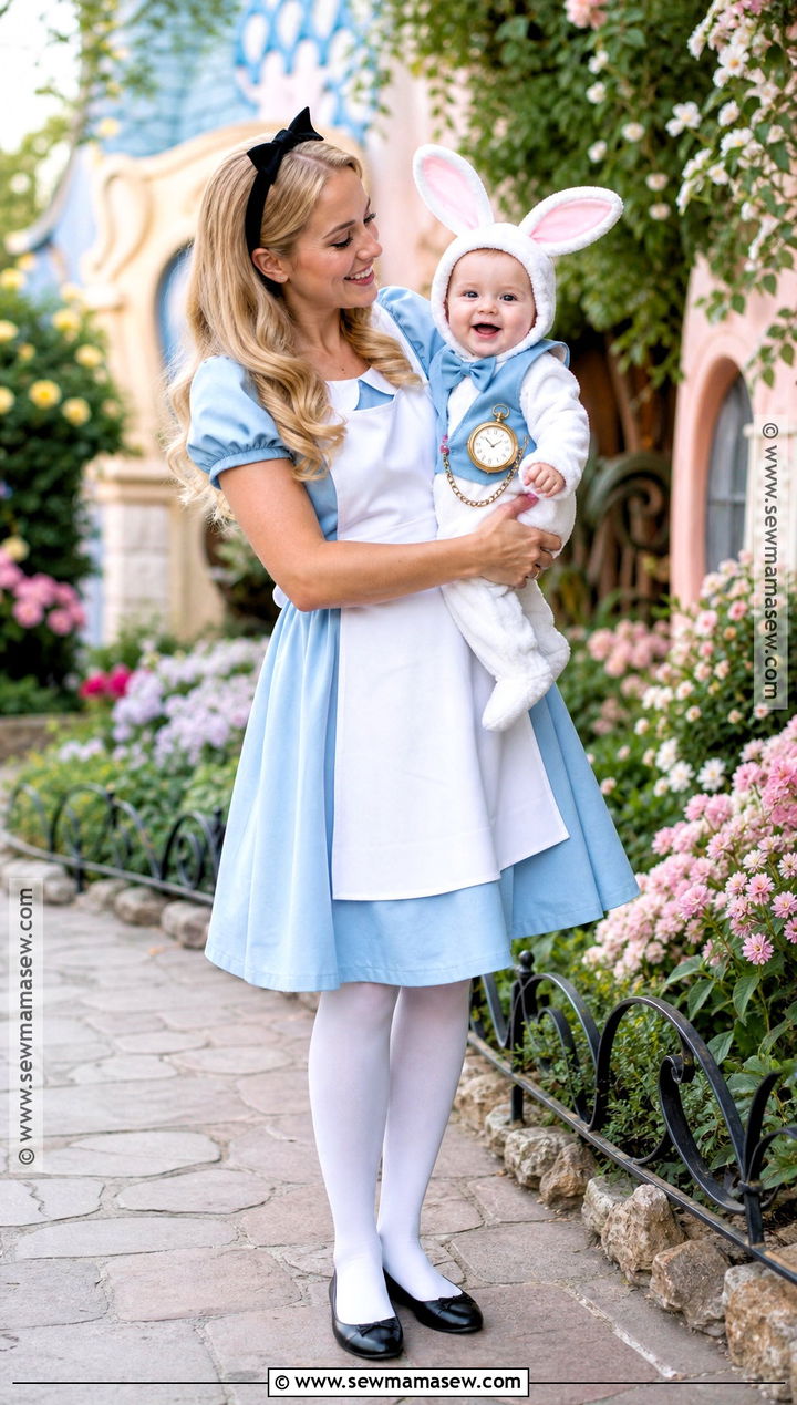 Alice And Baby White Rabbit Costume - 35 mom and baby halloween costumes