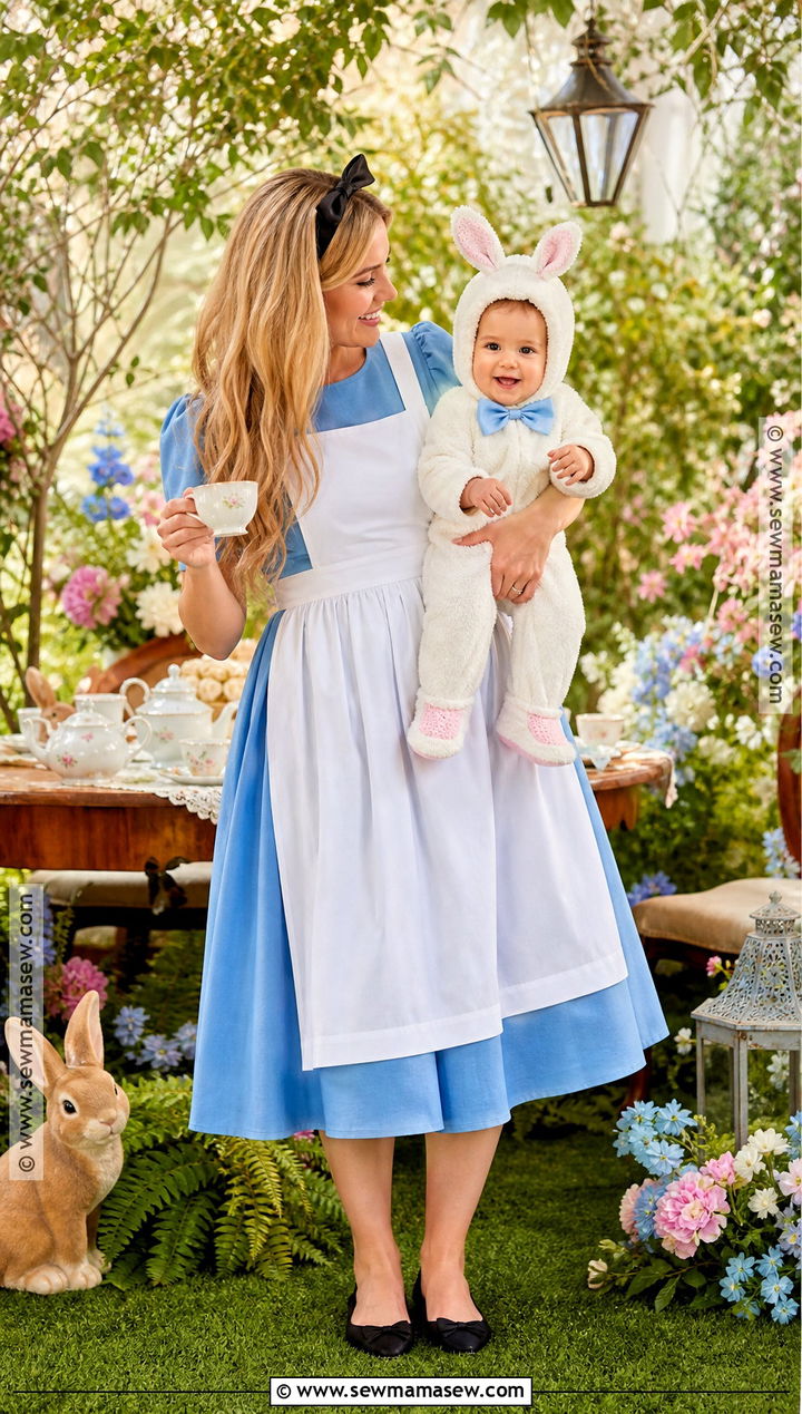 Alice And Baby White Rabbit Costume - 30 mom and baby costumes