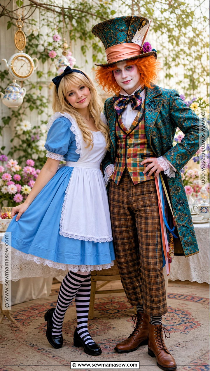 Alice And Mad Hatter Couple Costume - 40 iconic halloween costumes for couples