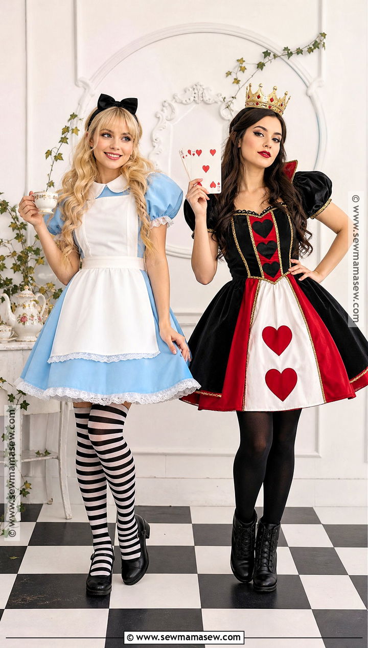 Alice And Queen Of Hearts Costume - 30 duo halloween costumes blonde brunette