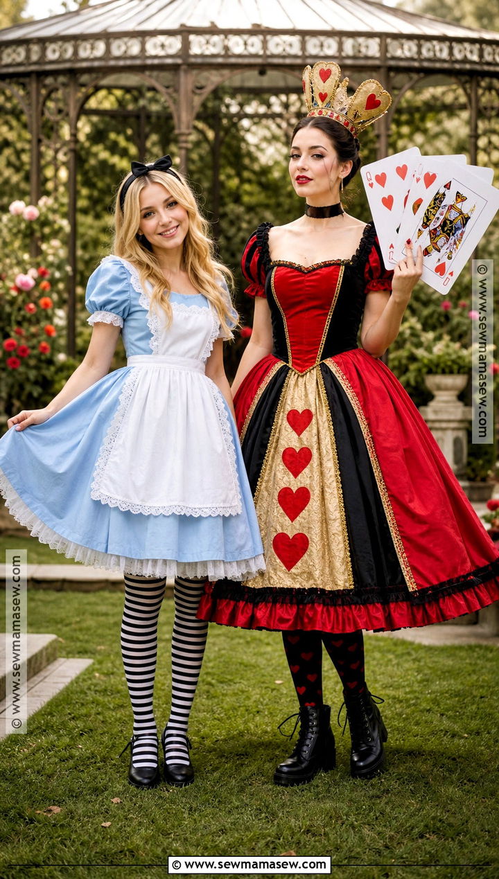 Alice And Queen Of Hearts Costume - 35 female duo costumes