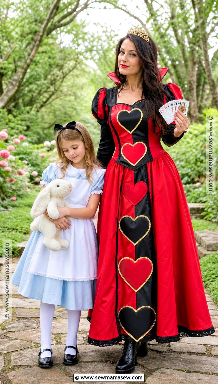 Alice And Queen Of Hearts Costume - 35 Mother Daughter Halloween Costumes