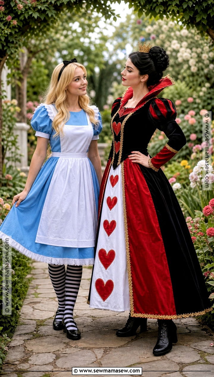 Alice And Queen Of Hearts Duo Costume - 35 girl duo costumes