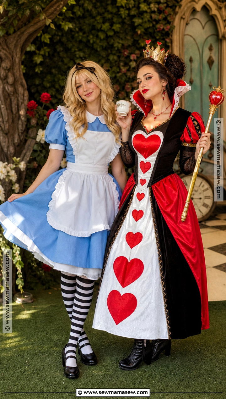 Alice And Queen Of Hearts Duo Costume - 30 duo halloween costumes for women