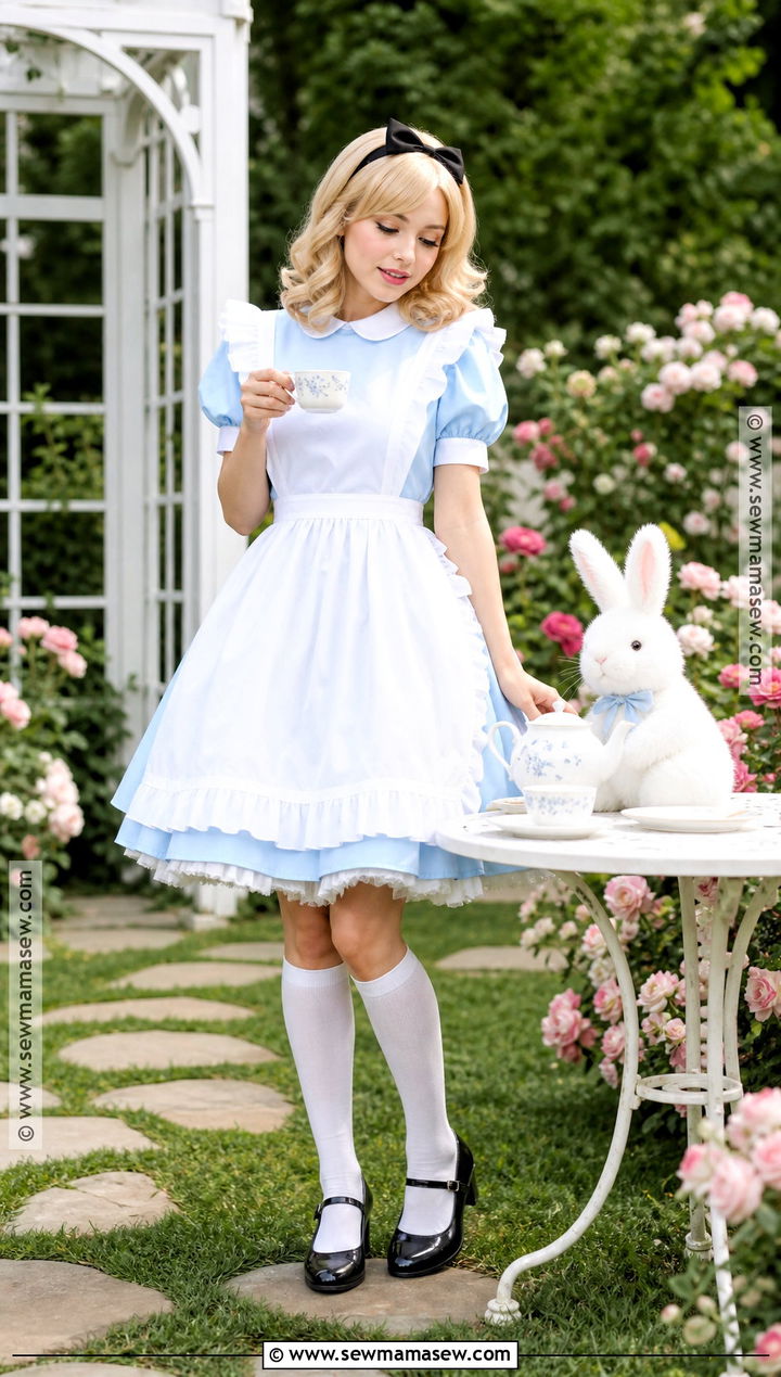 Alice Costume With Blue Apron Dress - 30 Disney Characters Dress Up Ideas