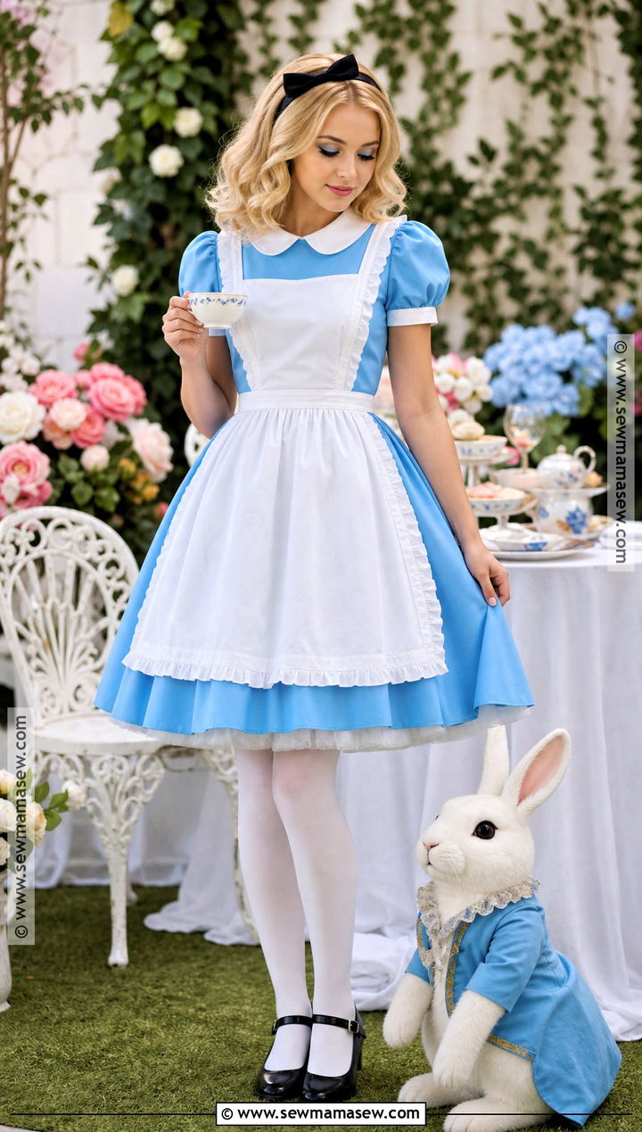 Alice Costume With Blue Pinafore Dress - 50 costume ideas for women