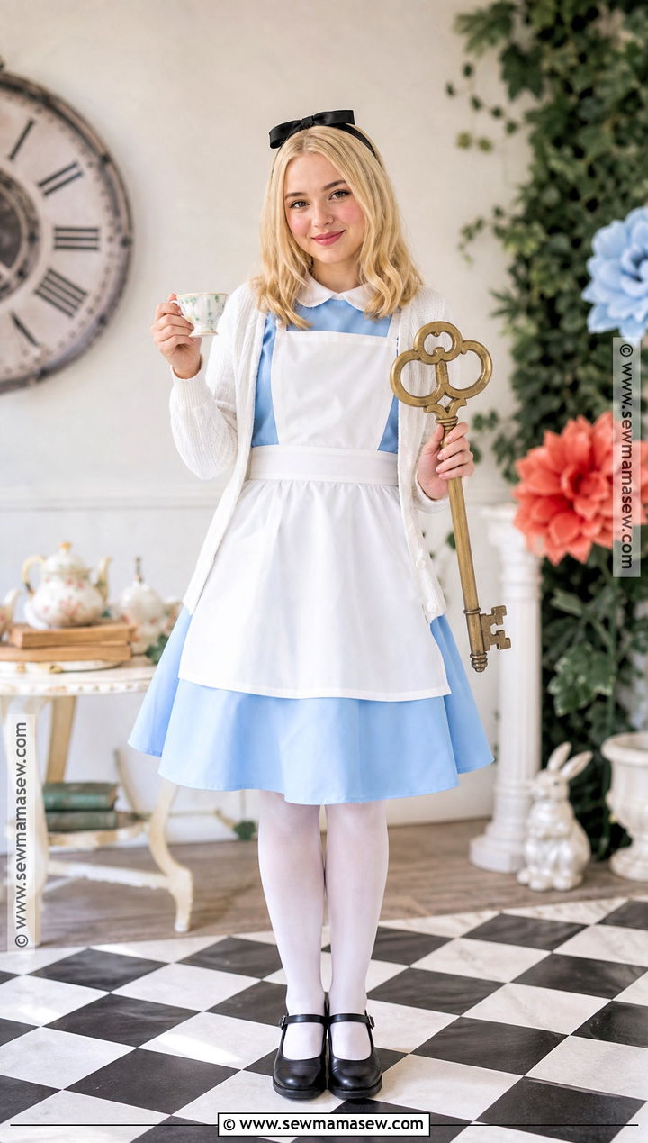 Alice Costume With Blue Pinafore Dress - 50 halloween costumes for women
