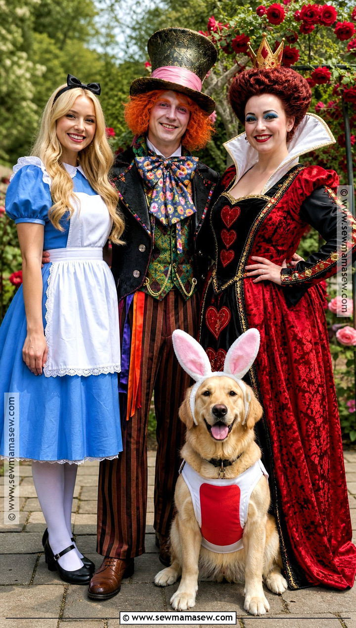 Alice Family Costume With Dog - 30 alice in wonderland family costumes