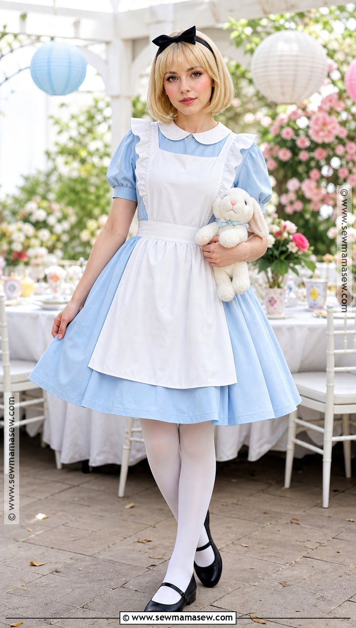 Alice In Wonderland Costume With Blue Dress - 30 Blonde Bob Costume Ideas