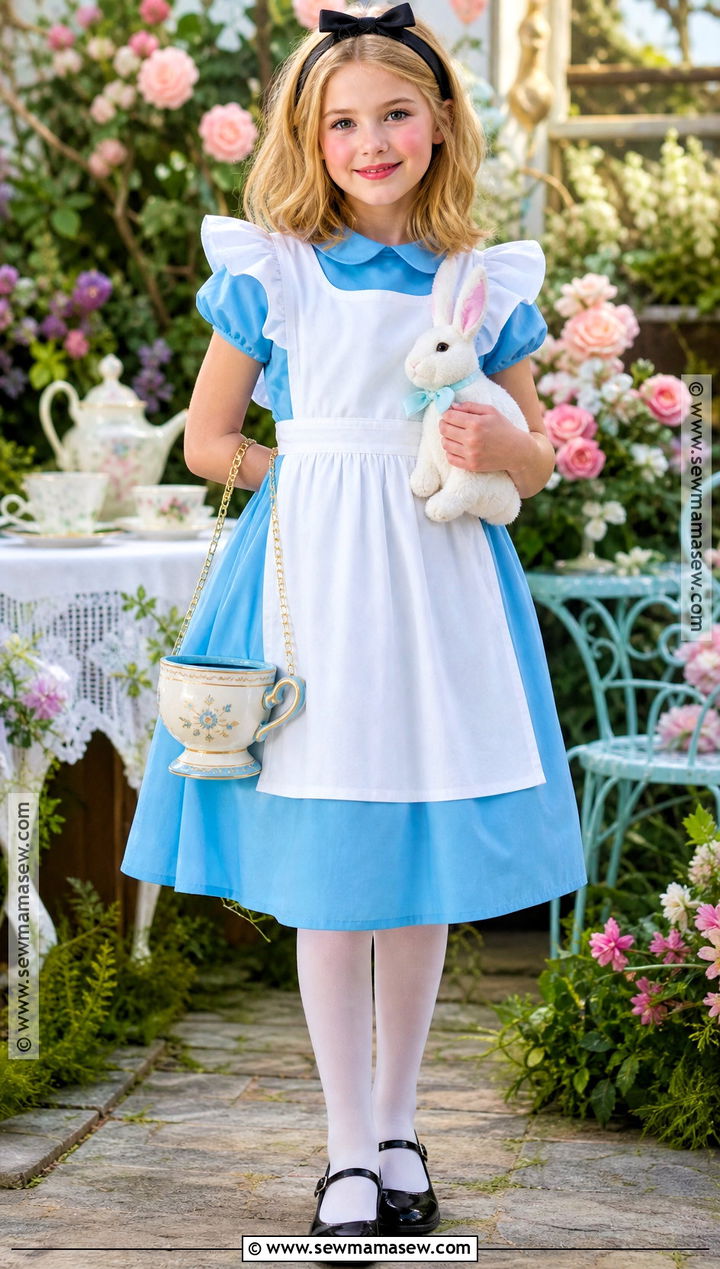 Alice In Wonderland Costume With Blue Dress - 30 halloween costumes for girls 10 12