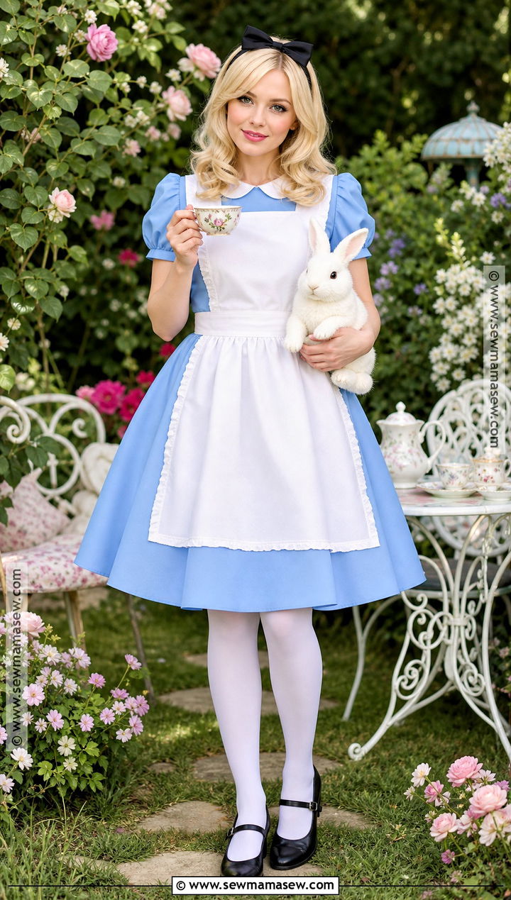 Alice In Wonderland Costume With Blue Dress - 30 Single Halloween Costumes for Women