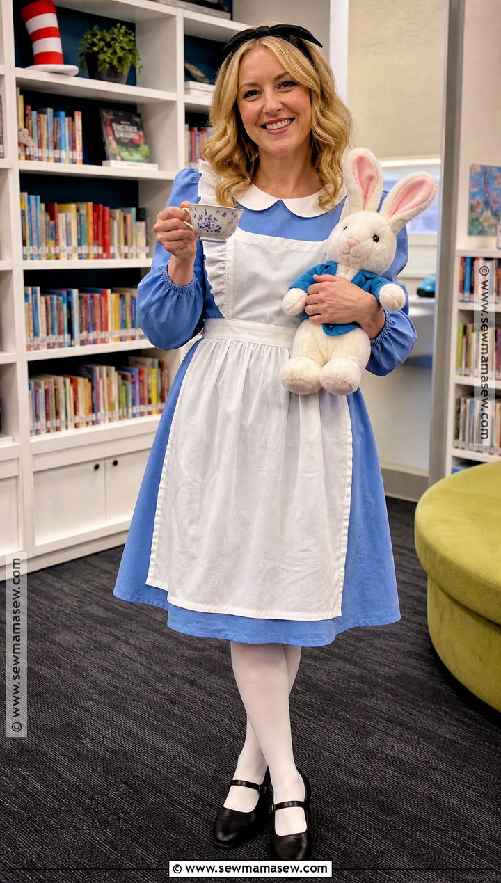 Alice In Wonderland Costume With Blue Dress - 30 teacher book week costume ideas
