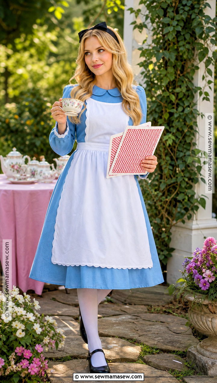 Alice In Wonderland Costume With Blue Midi Dress - 30 halloween costumes modest