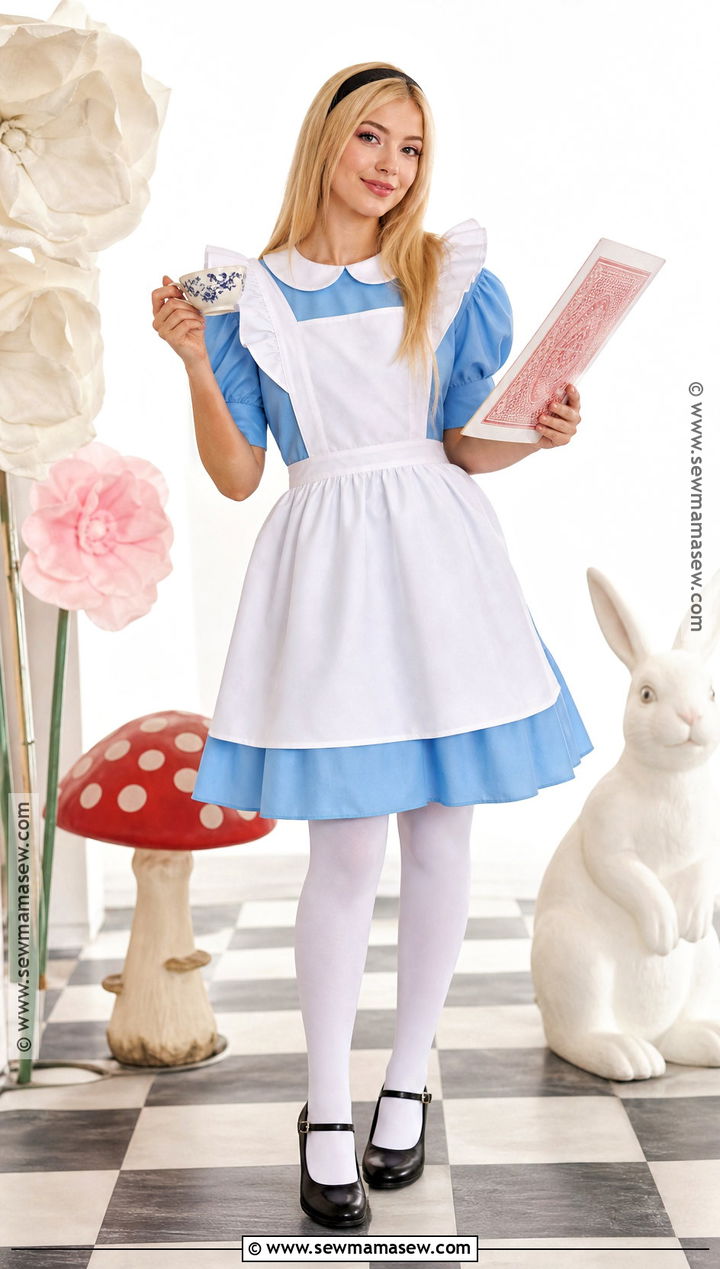 Alice In Wonderland Costume With Blue Pinafore - 35 halloween costumes one person