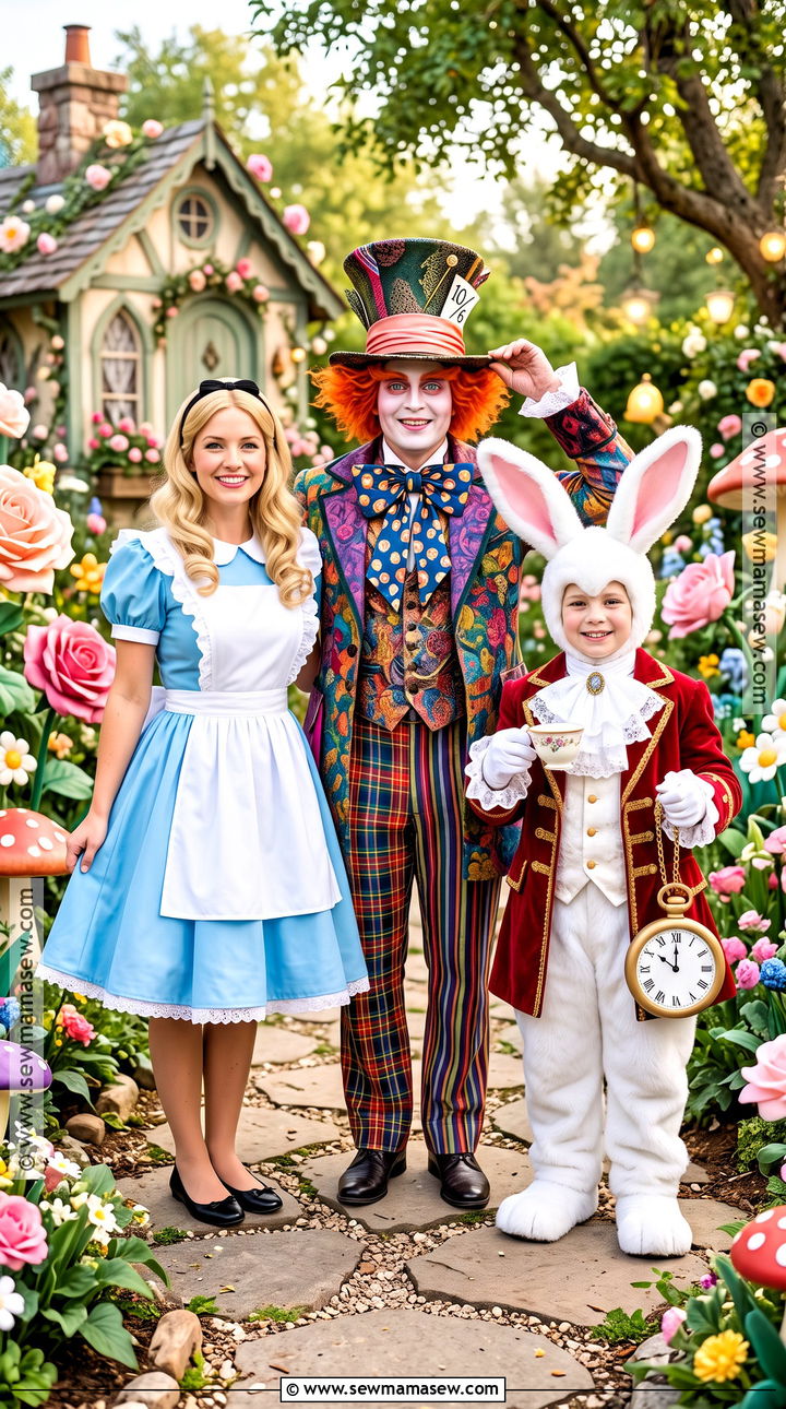 Alice In Wonderland Family Costume - 30 3 Family Halloween Costumes