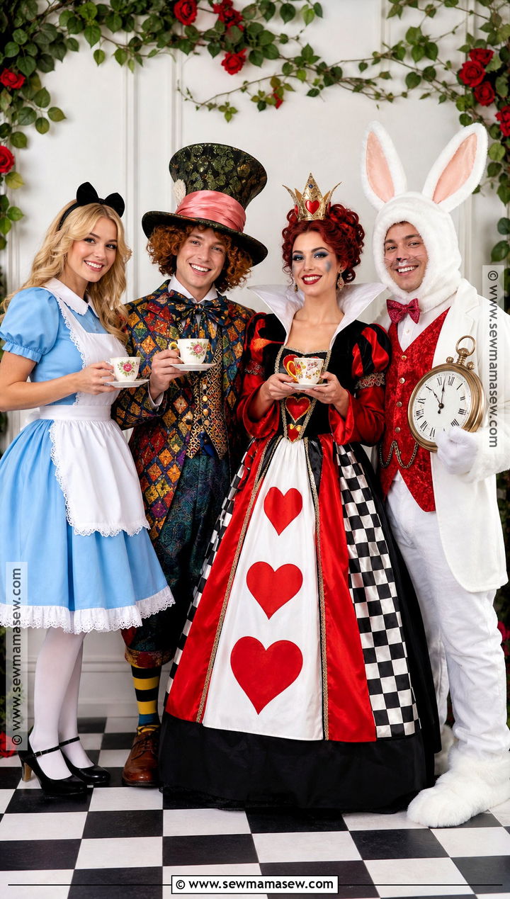 Alice In Wonderland Group Costume - 35 costumes for 4