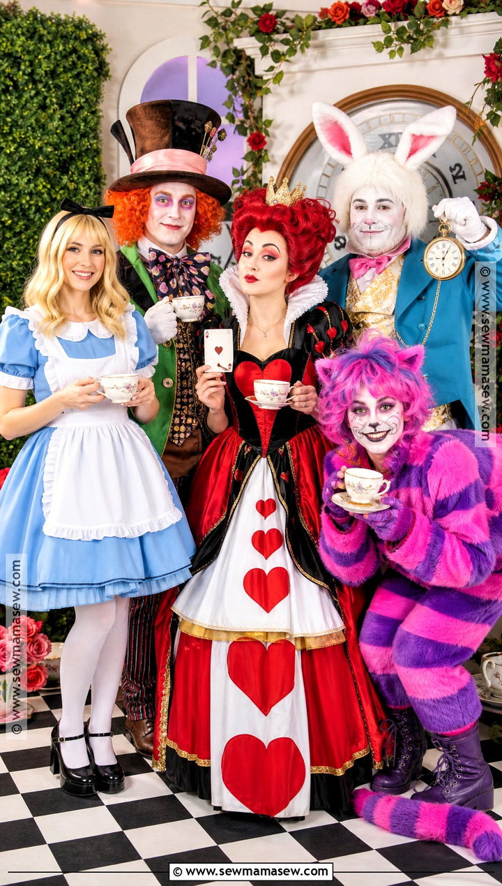 Alice In Wonderland Group Costume - 40 5 Person Halloween Costume Ideas