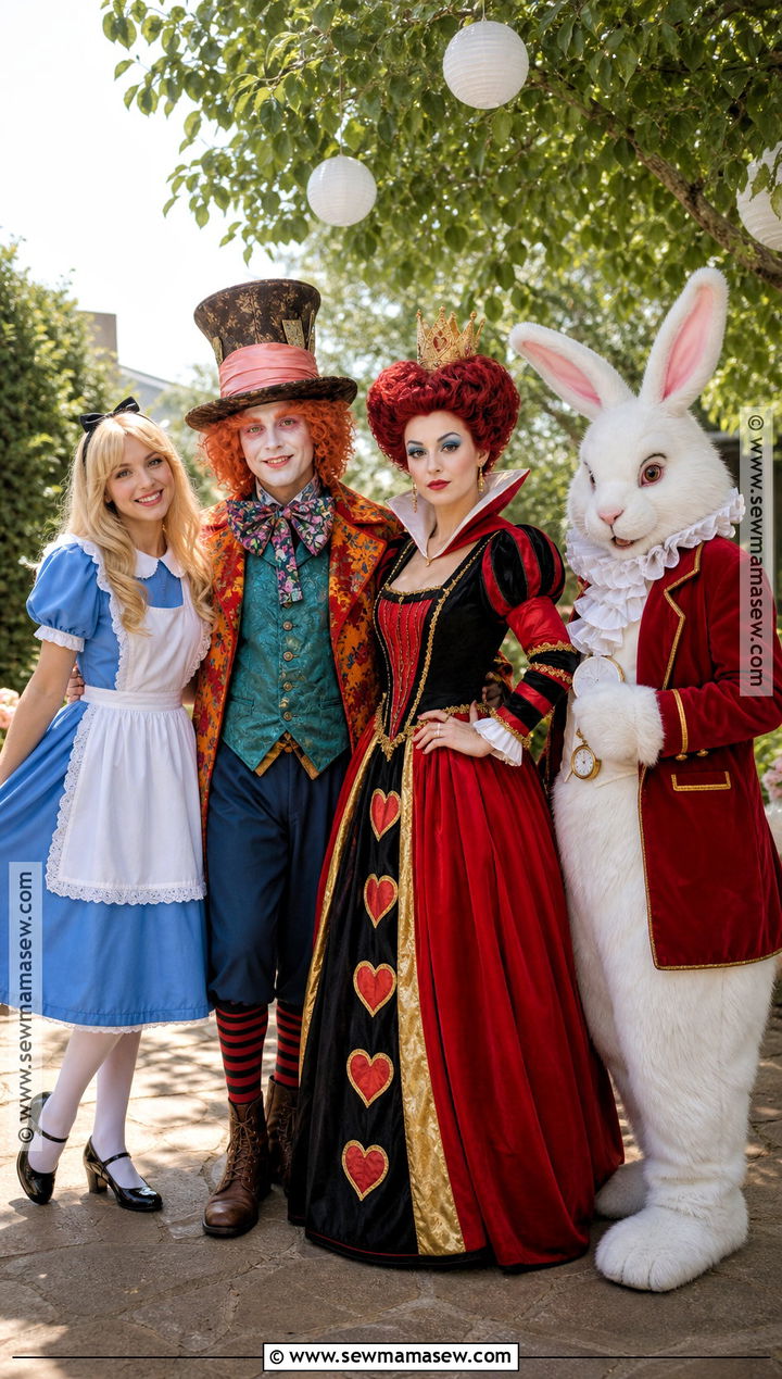 Alice In Wonderland Group Costume - 45 4 people halloween costumes