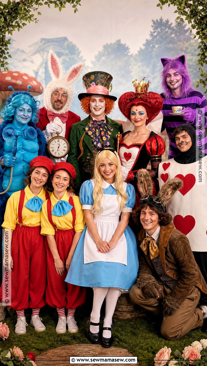 Alice In Wonderland Group Halloween Costume - 30 group halloween costumes for 10 people
