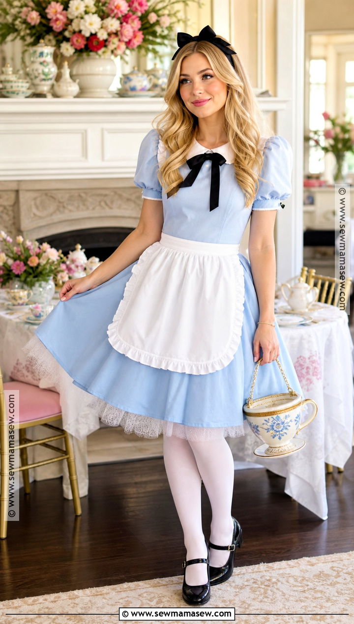 Alice In Wonderland Halloween Outfit With Blue Dress - 30 disney halloween outfits for women