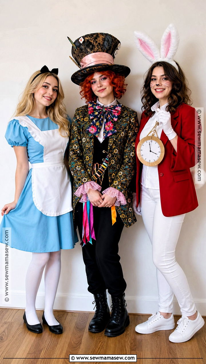 Alice Mad Hatter And White Rabbit Costume - 35 3 People Costume Ideas