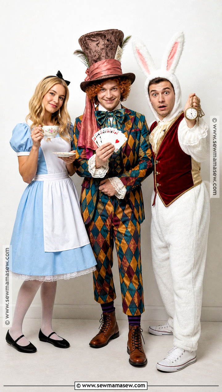 Alice Mad Hatter And White Rabbit Costume - 35 costume ideas for 3