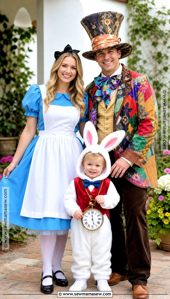 Alice Mad Hatter And White Rabbit Costume - 35 halloween family costumes for 3