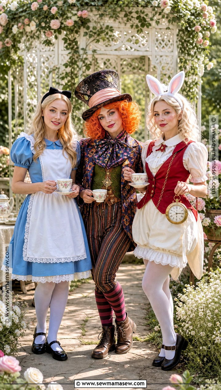 Alice Mad Hatter And White Rabbit Trio Costume - 30 trio halloween costumes cute