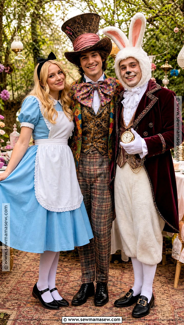 Alice Mad Hatter And White Rabbit Trio Costume - 35 Trio Costumes Halloween