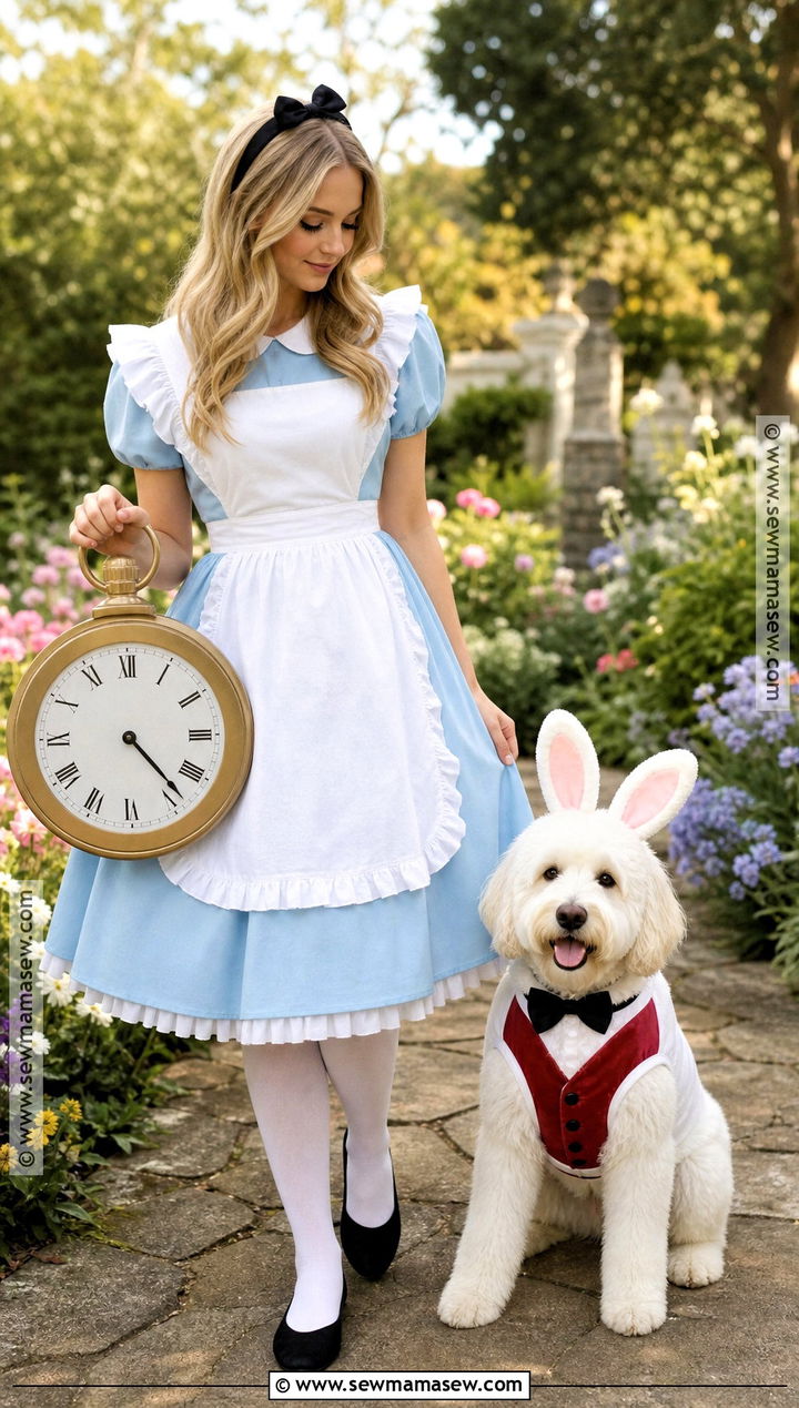 Alice and White Rabbit Dog and Owner Costume - 30 dog and owner costumes