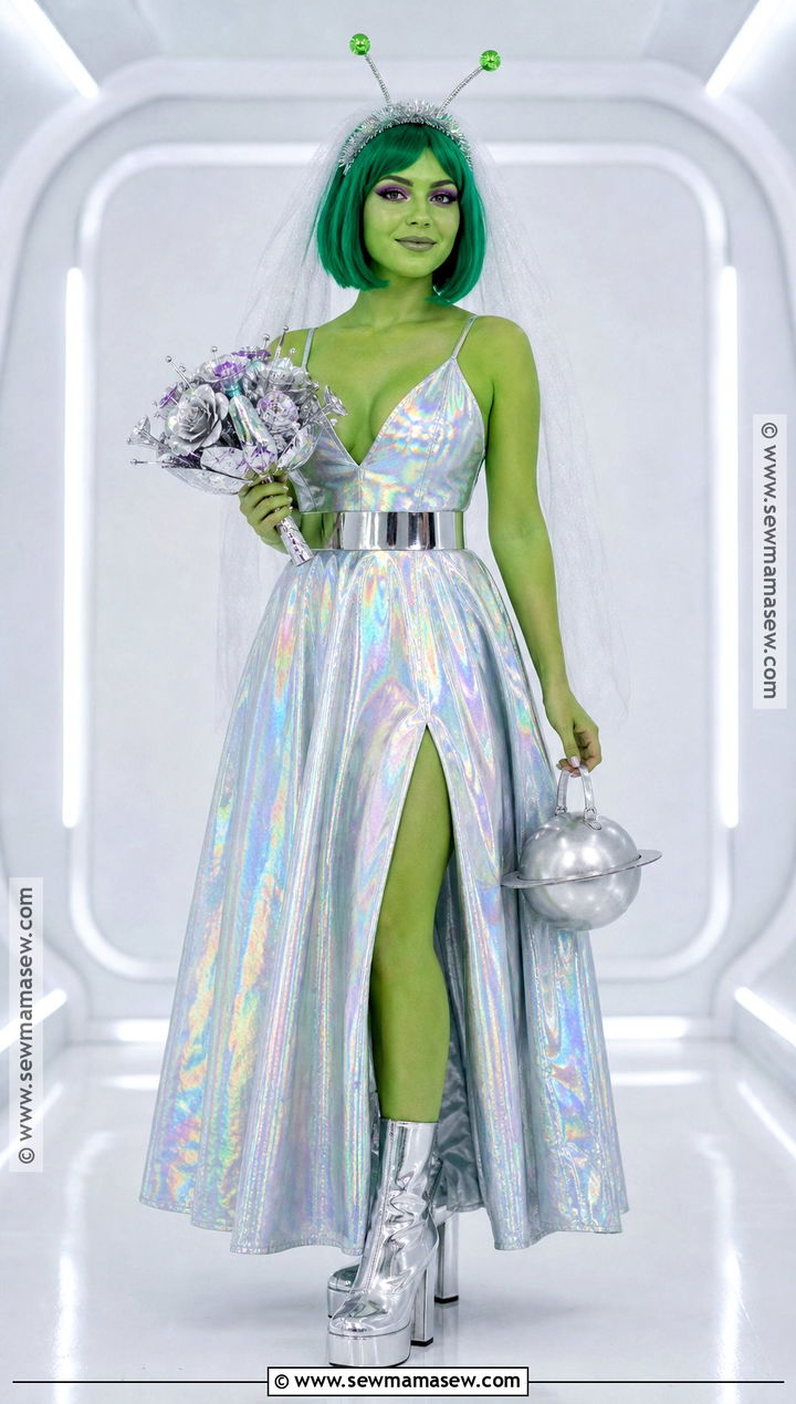 Alien Bride Costume With Green Makeup - 35 bride costume ideas