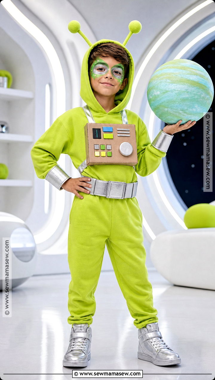 Alien Costume With Green Hoodie - 30 boys costume ideas