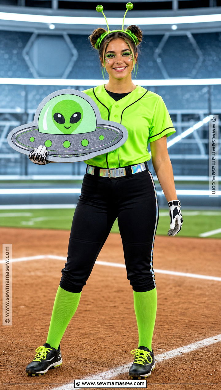 Alien Softball Player Costume - 30 softball halloween costumes