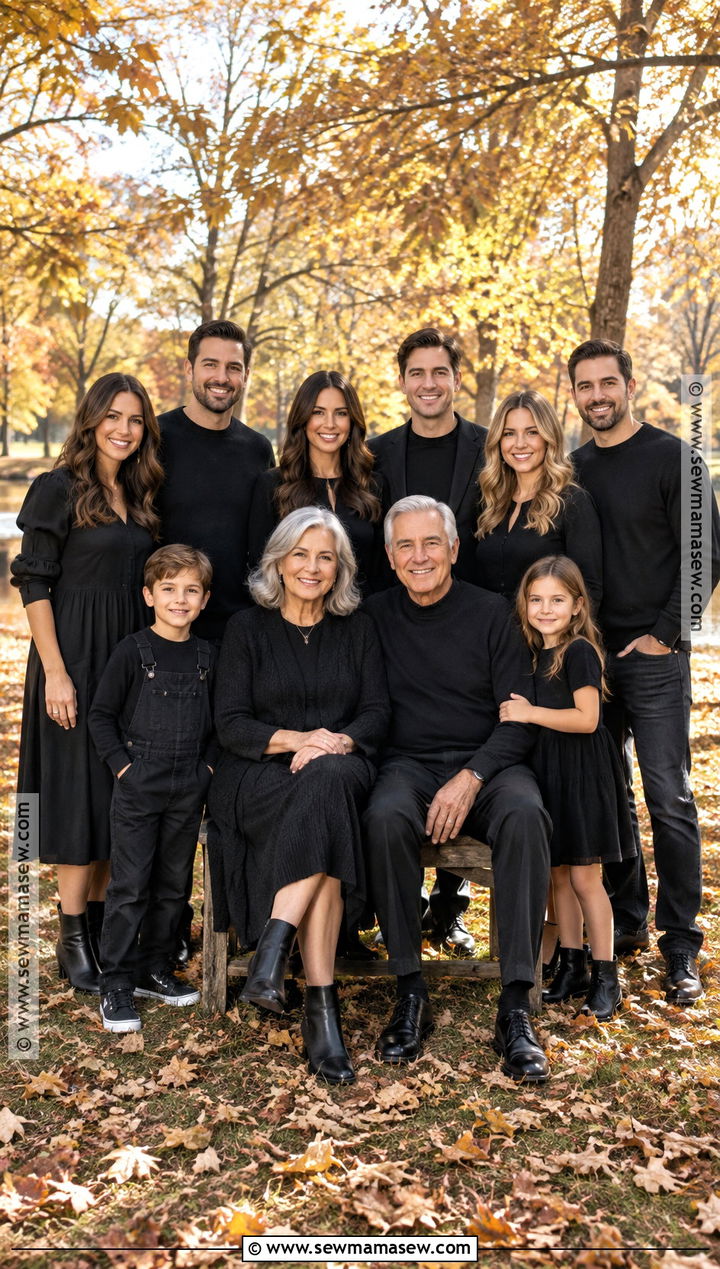 All Black Extended Family Photoshoot Outfit - 15 all black family photoshoot outfits fall