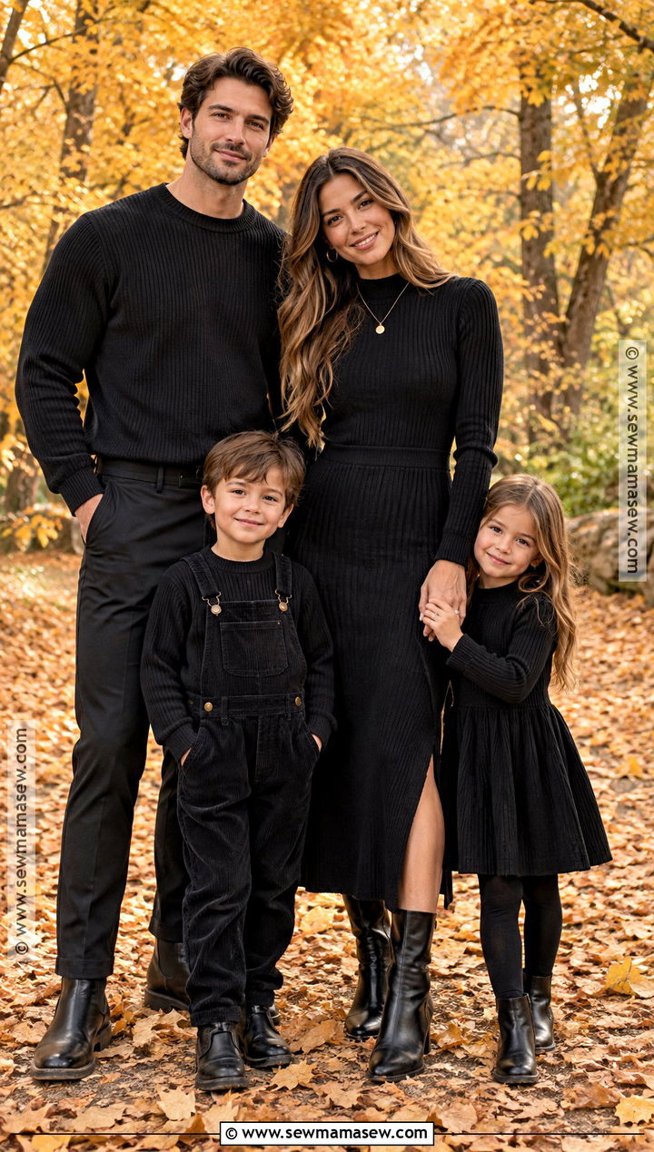 All Black Fall Family Photo Outfit - 15 fall family photo black outfits