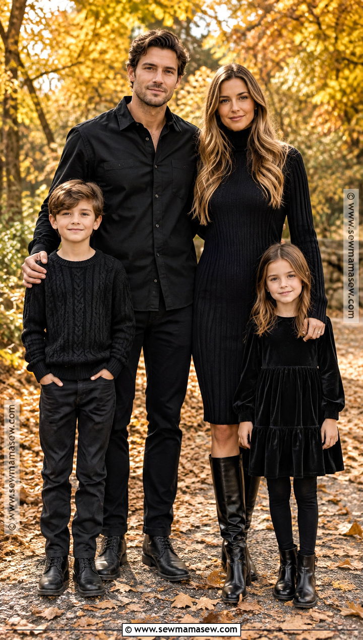 All Black Fall Family Picture Outfits - 15 family picture outfits fall black