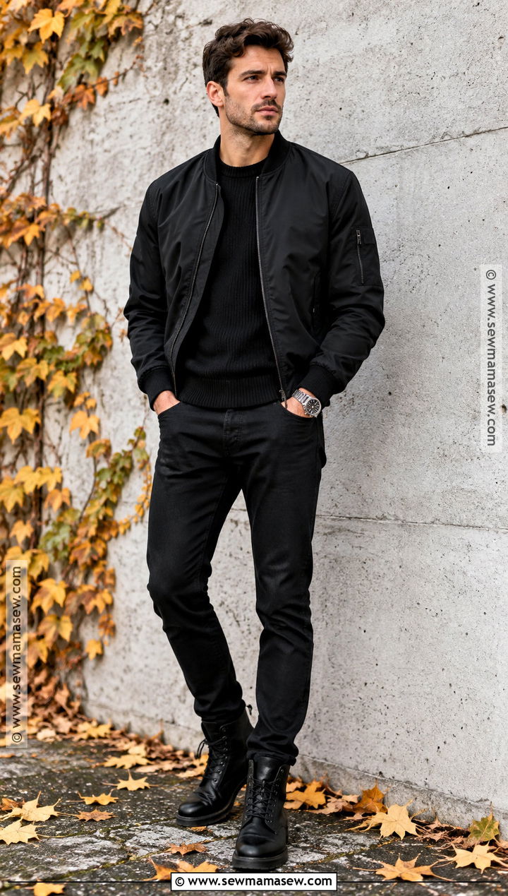 All Black Fall Outfit - 15 fall photoshoot men outfits