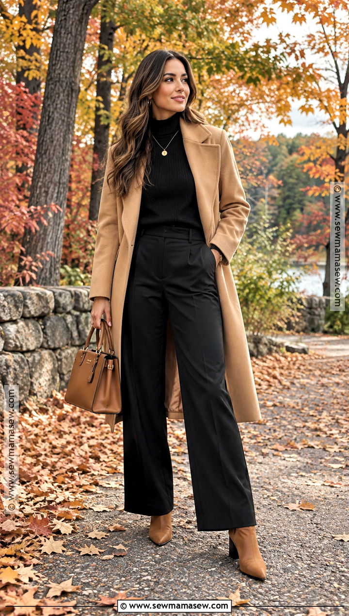 All Black Fall Photoshoot Outfit With Tan Accessories - 25 Fall Photoshoot Outfits