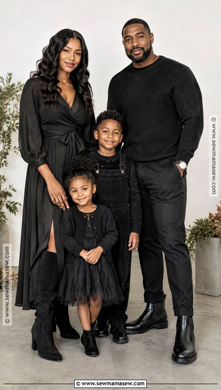 All Black Family Photo Outfit - 15 black fall family pictures outfits