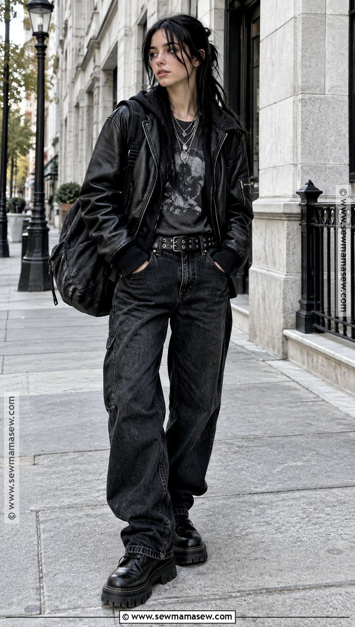 All Black Layered Grunge Outfit - 25 fall outfits grunge