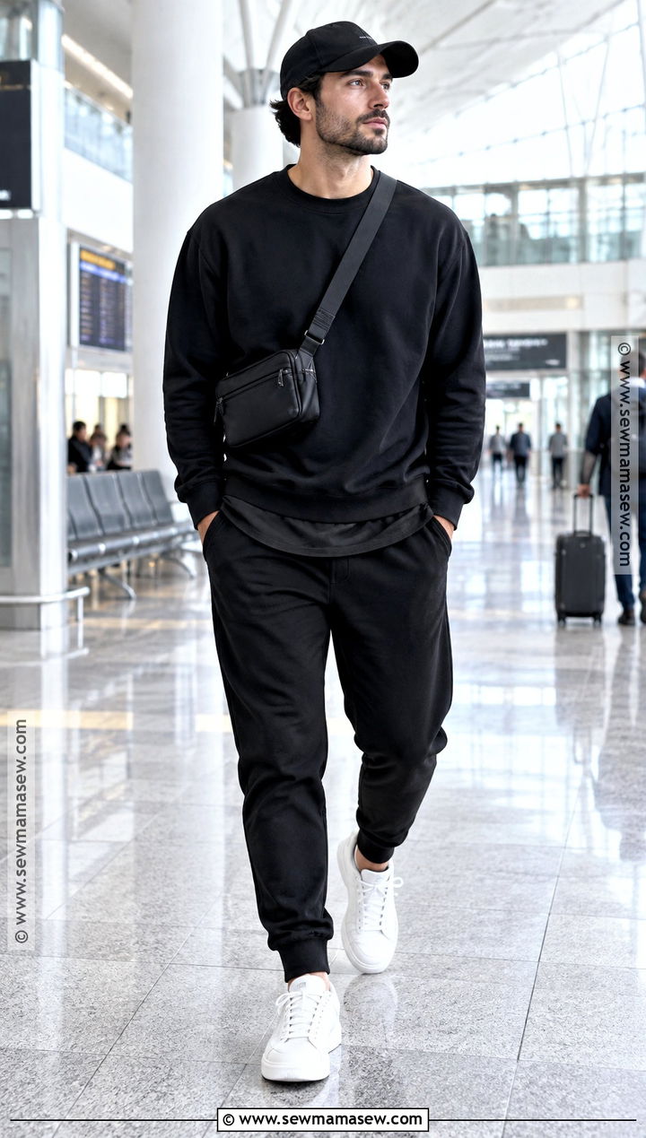 All Black Sweatshirt and Joggers Outfit - 15 All Black Fall Outfits for Men