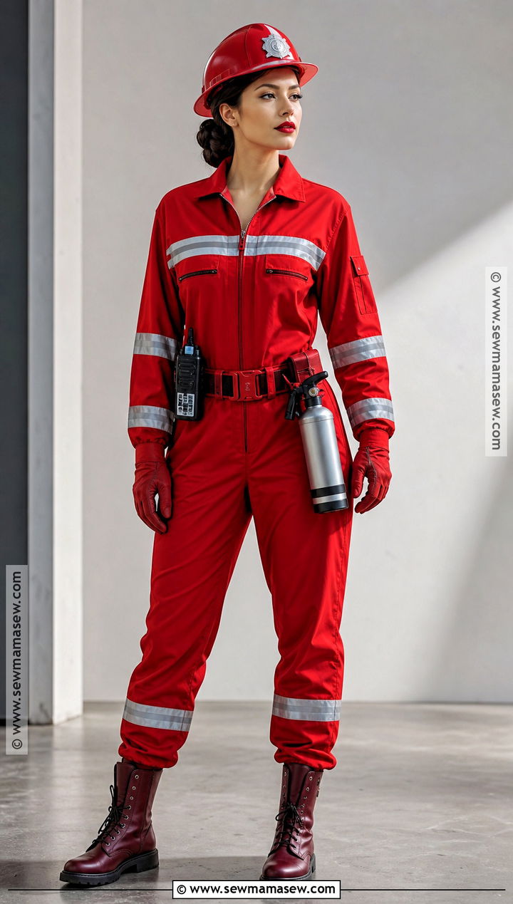 All Red Firefighter Costume - 35 firefighter costume ideas for women