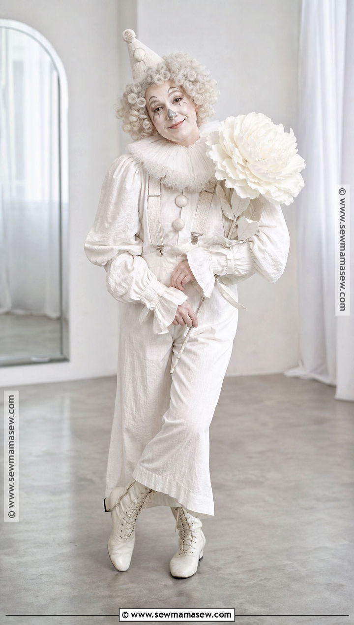 All White Clown Costume - 30 all white halloween costume ideas