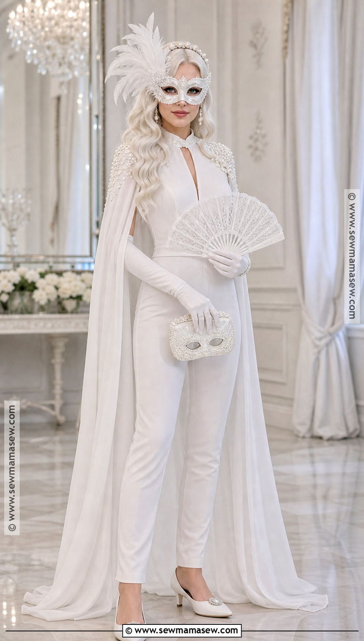 All White Masquerade Costume - 30 all white halloween costume ideas