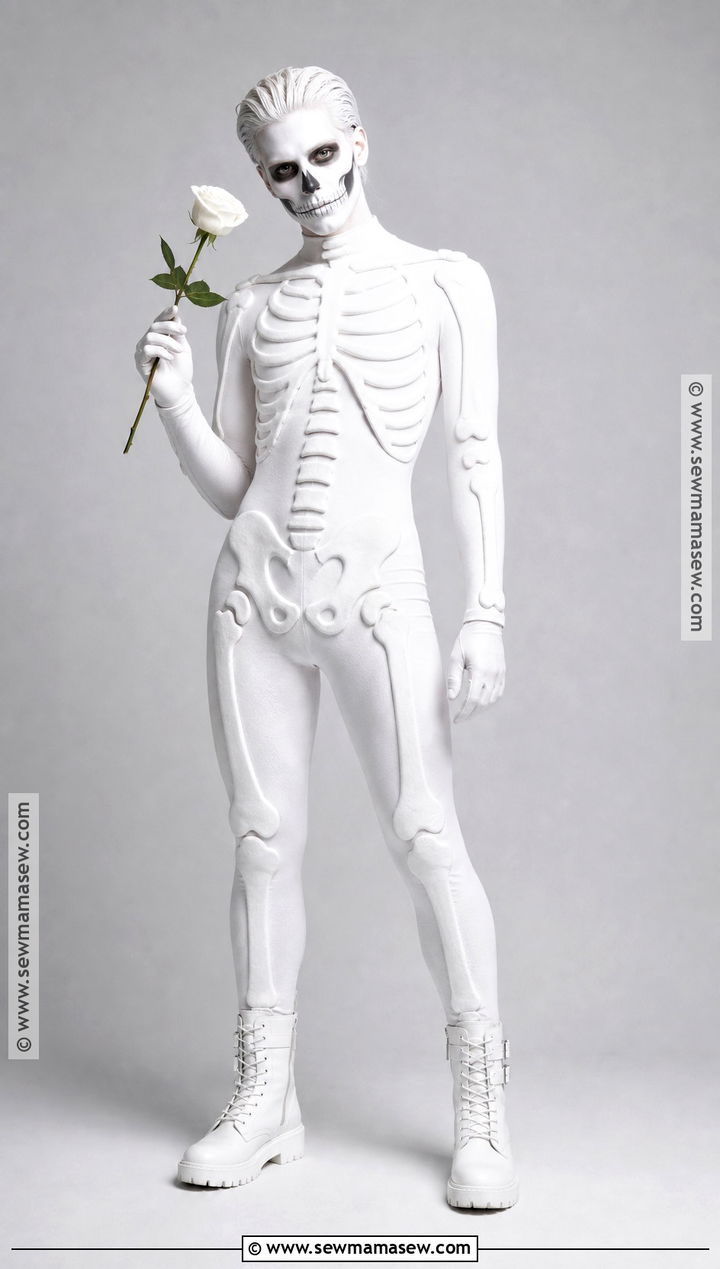 All White Skeleton Costume - 30 all white halloween costume ideas