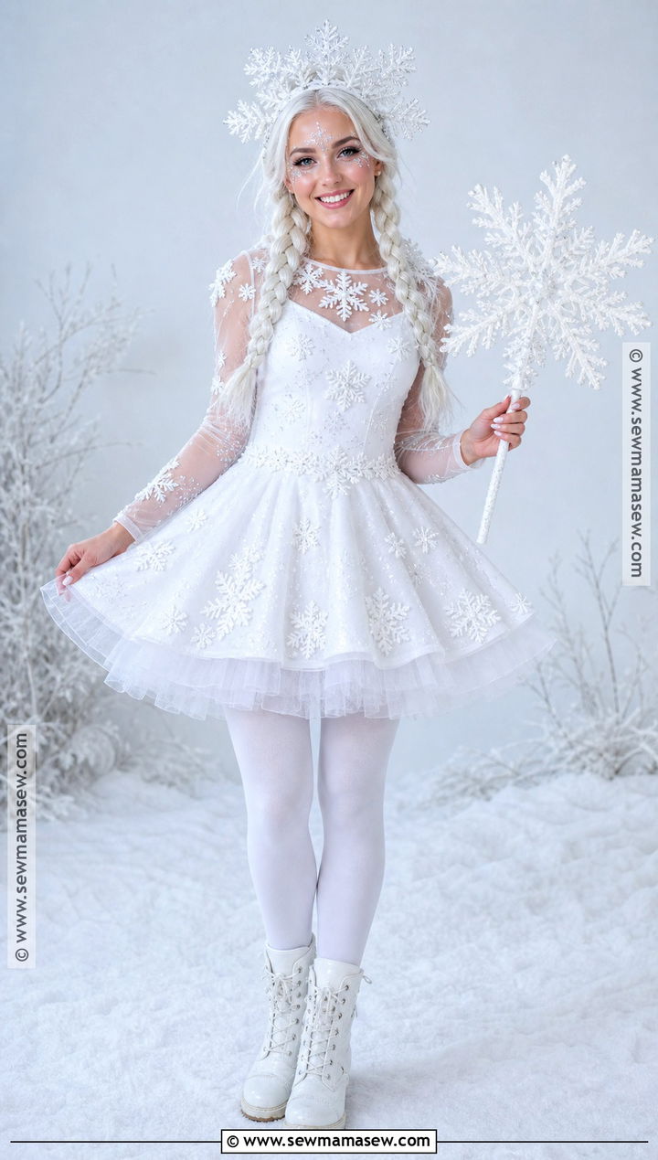 All White Snowflake Costume - 30 all white halloween costume ideas