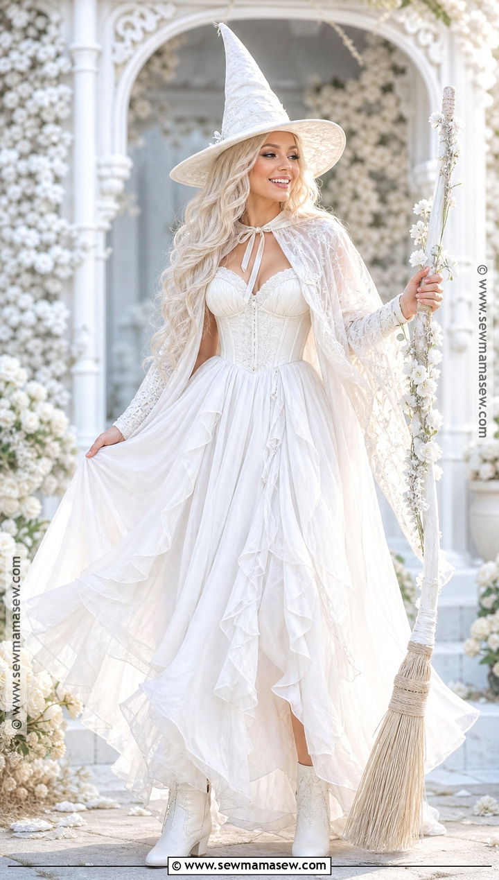 All White Witch Costume - 30 all white halloween costume ideas