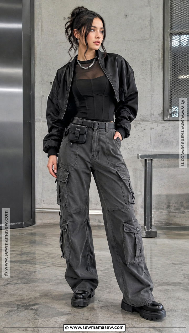 Alternative Fall Outfit With Cargo Pants And A Corset Top - 15 fall outfit alternative ideas
