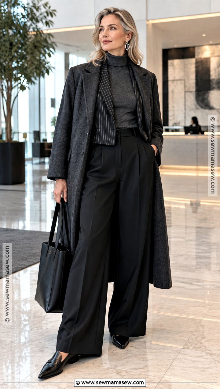 Alternative Work Outfit With Wide Leg Trousers - 15 fall outfit alternative ideas