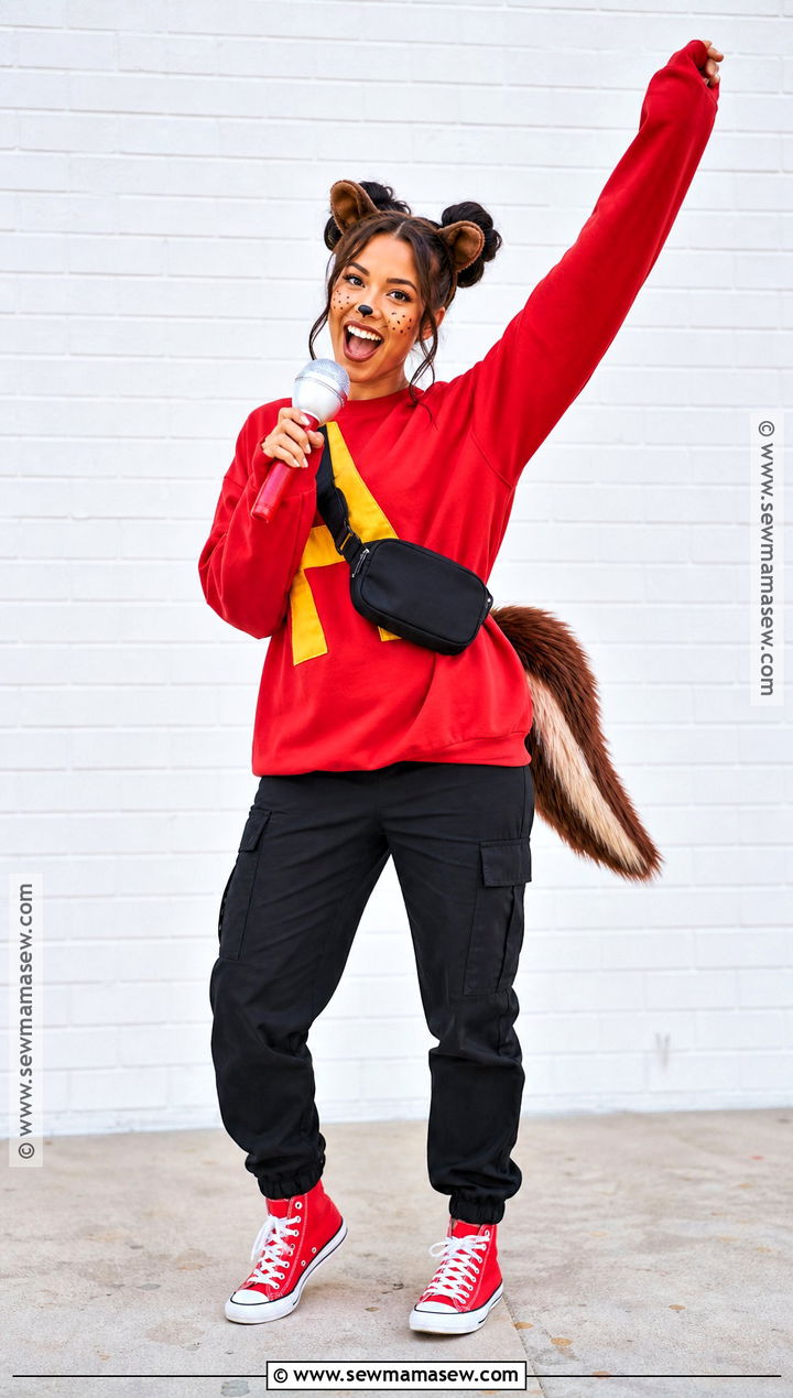 Alvin Streetwear Costume With Oversized Sweatshirt - 35 Alvin And The Chipmunks Costume Ideas for Women